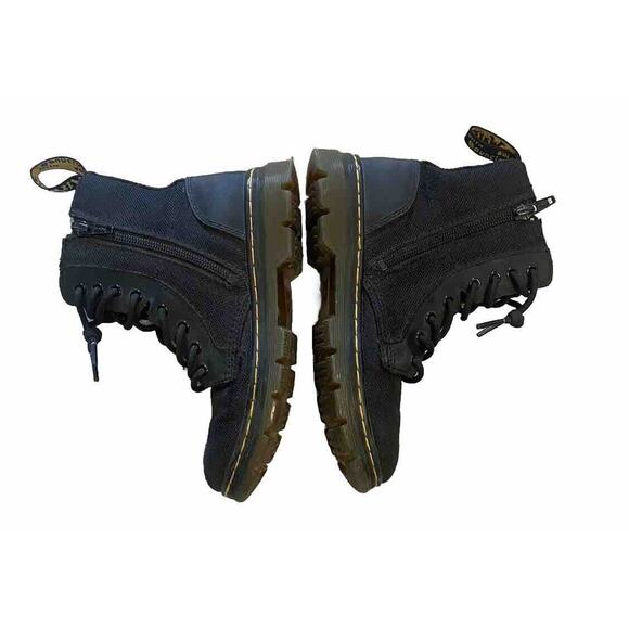 Dr. Martens Boots Kids Size 1 Doc Combs J Combat Lace Up Canvas Zip Black Youth - Picture 12 of 12